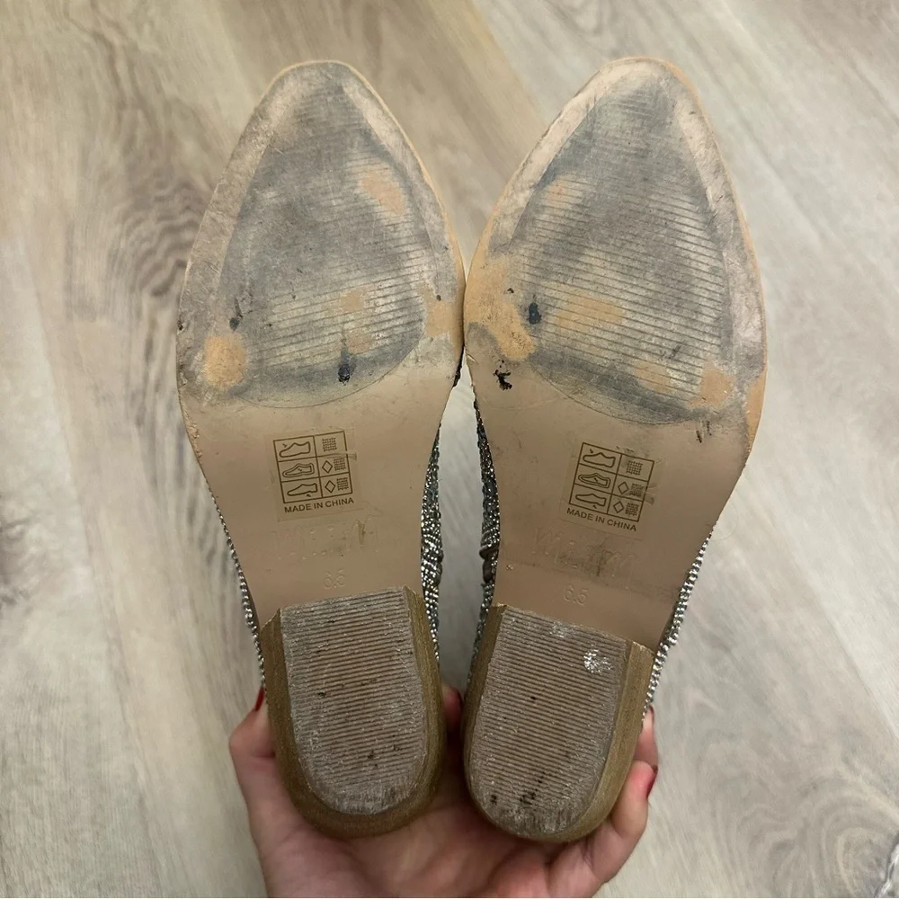 Mi.iM Angel Silver Metallic Embellished Ankle Booties